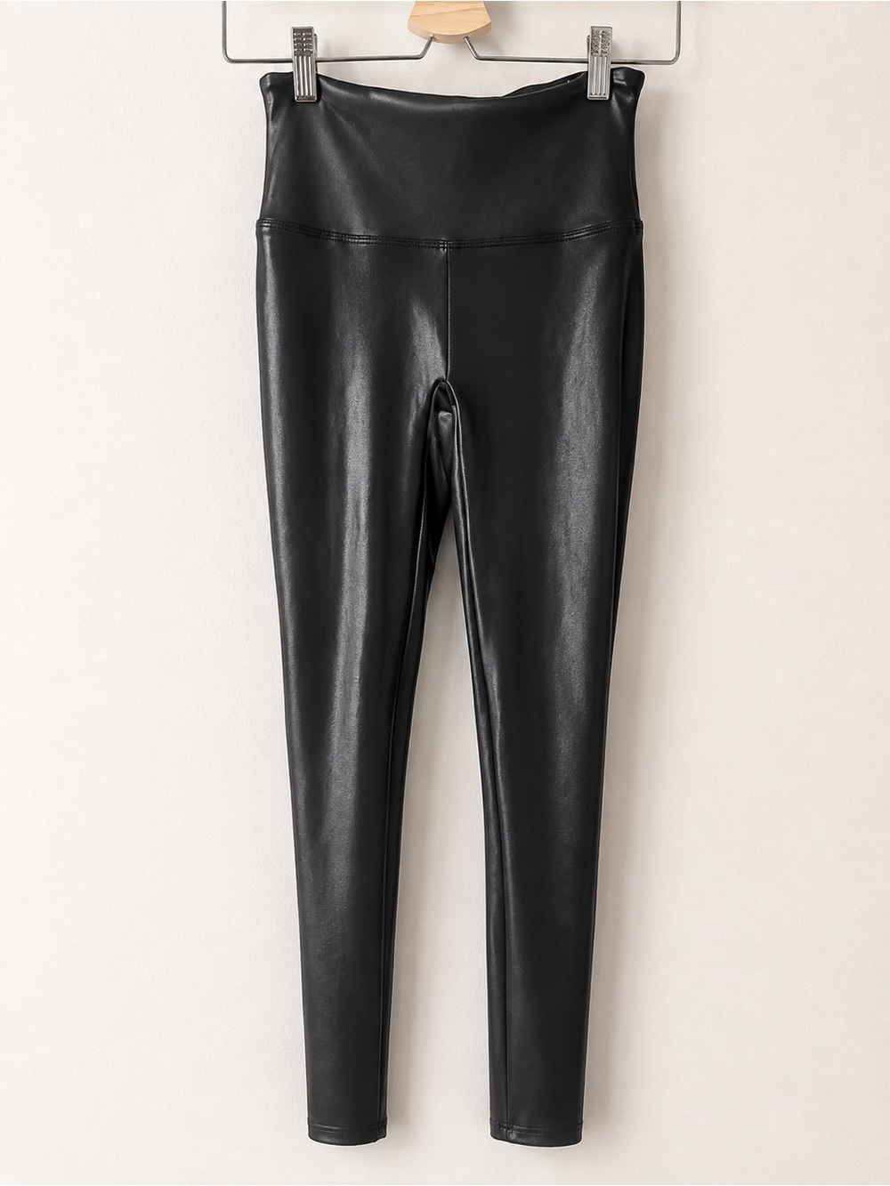 SPANX by Sara Blakely Black Faux Leather Leggings – NWOT - Size S/P